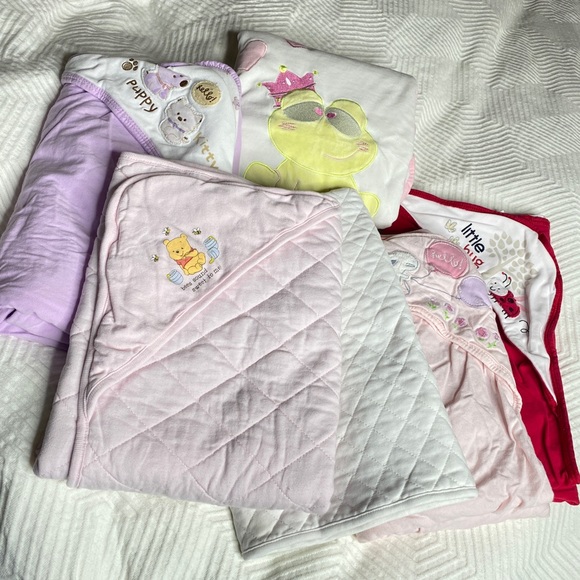 Disney Other - LOT of (6) Cotton Baby Blankets Receiving Blankets Winter Blankets